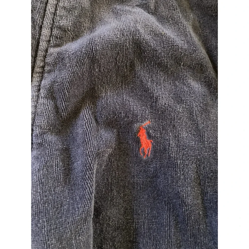 Polo Ralph Lauren Heavy Robe Men's S/M Blue Terry Cotton Bathrobe Belted Lounge
